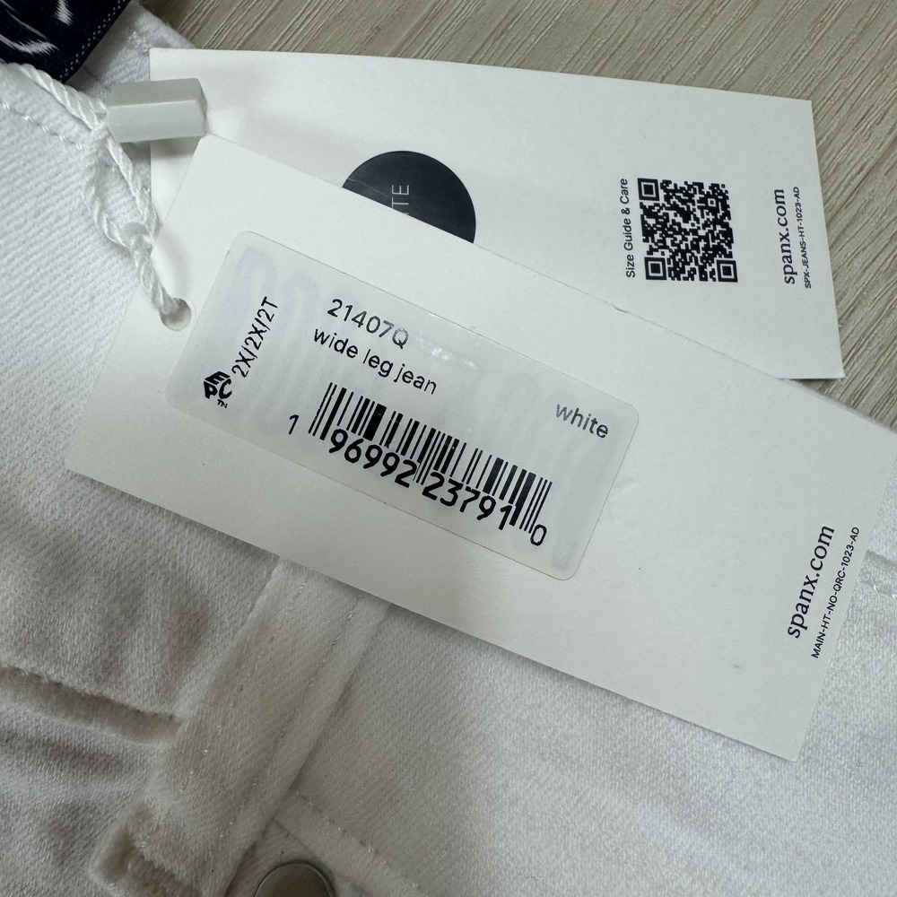 Spanx SPANXshape EveryWear Wide Leg Jeans Womens 2X Petite White - Picture 6 of 6